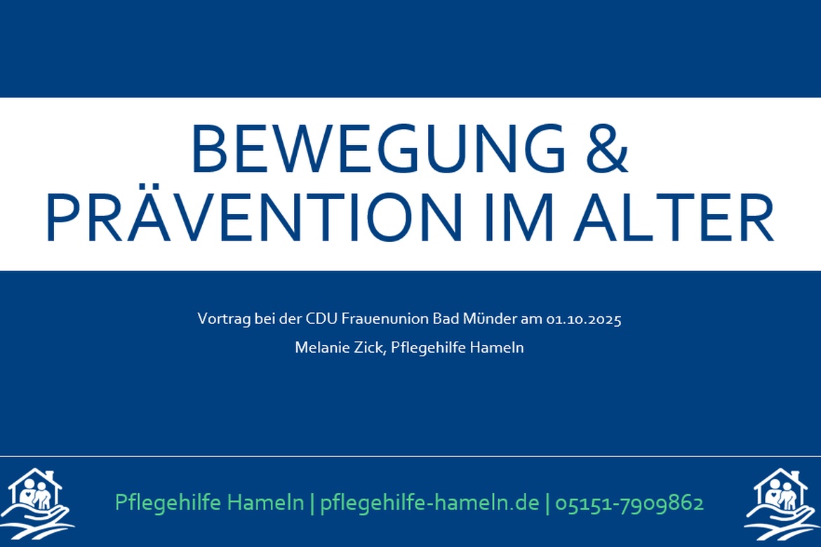 Bewegung & Prävention im Alter – Vortrag bei der CDU Frauenunion Bad Münder